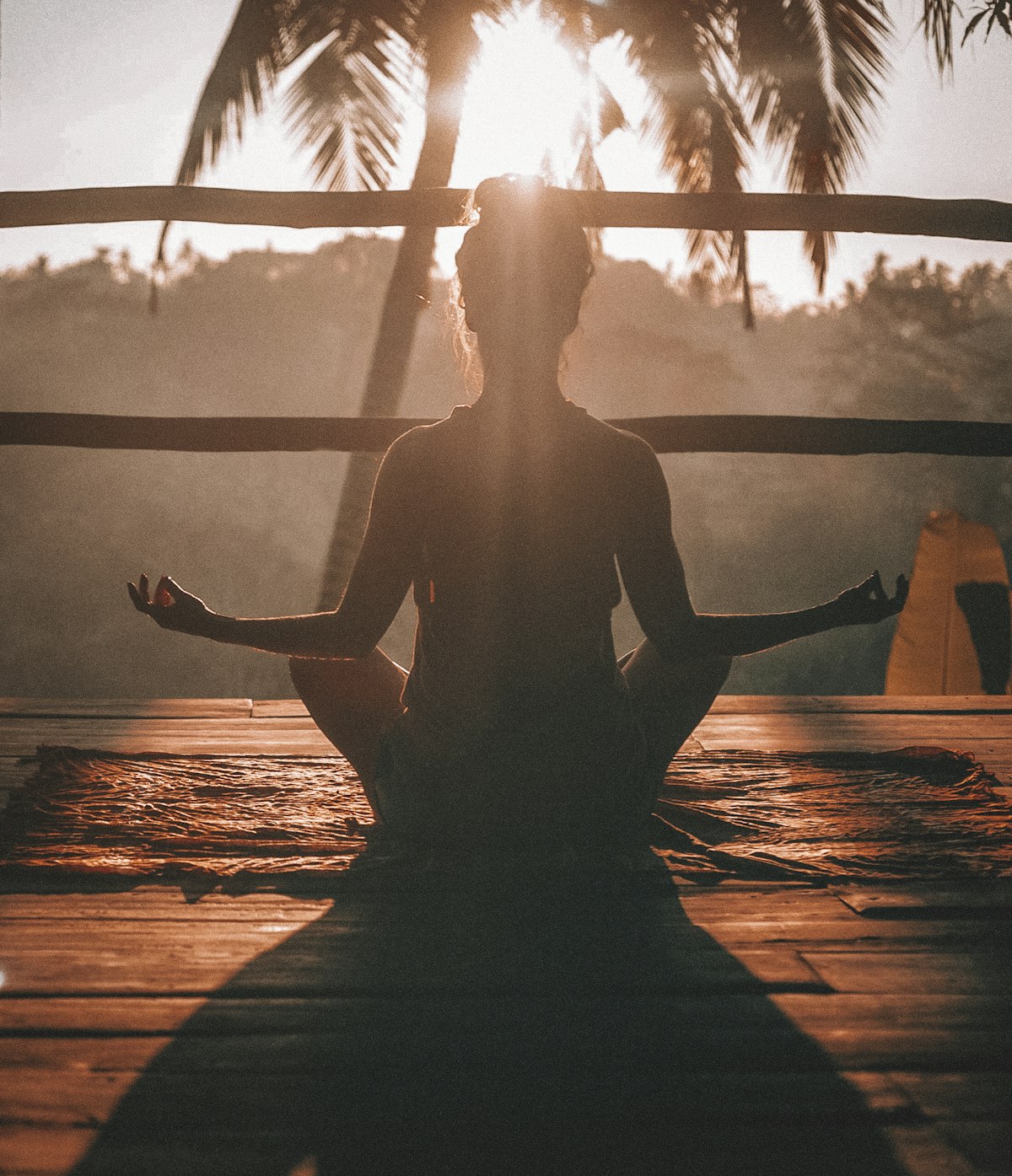Woman meditating outdoors