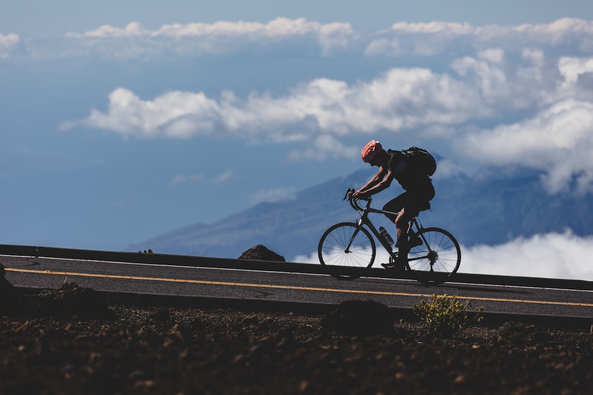 Woman cycling outdoors